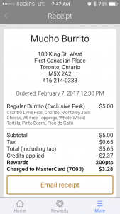 Mucho Burrito receipt